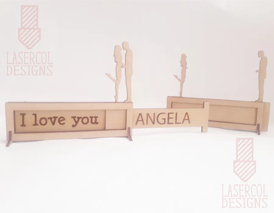 I love you sliding plaque - Laser Cut Files product image (7)