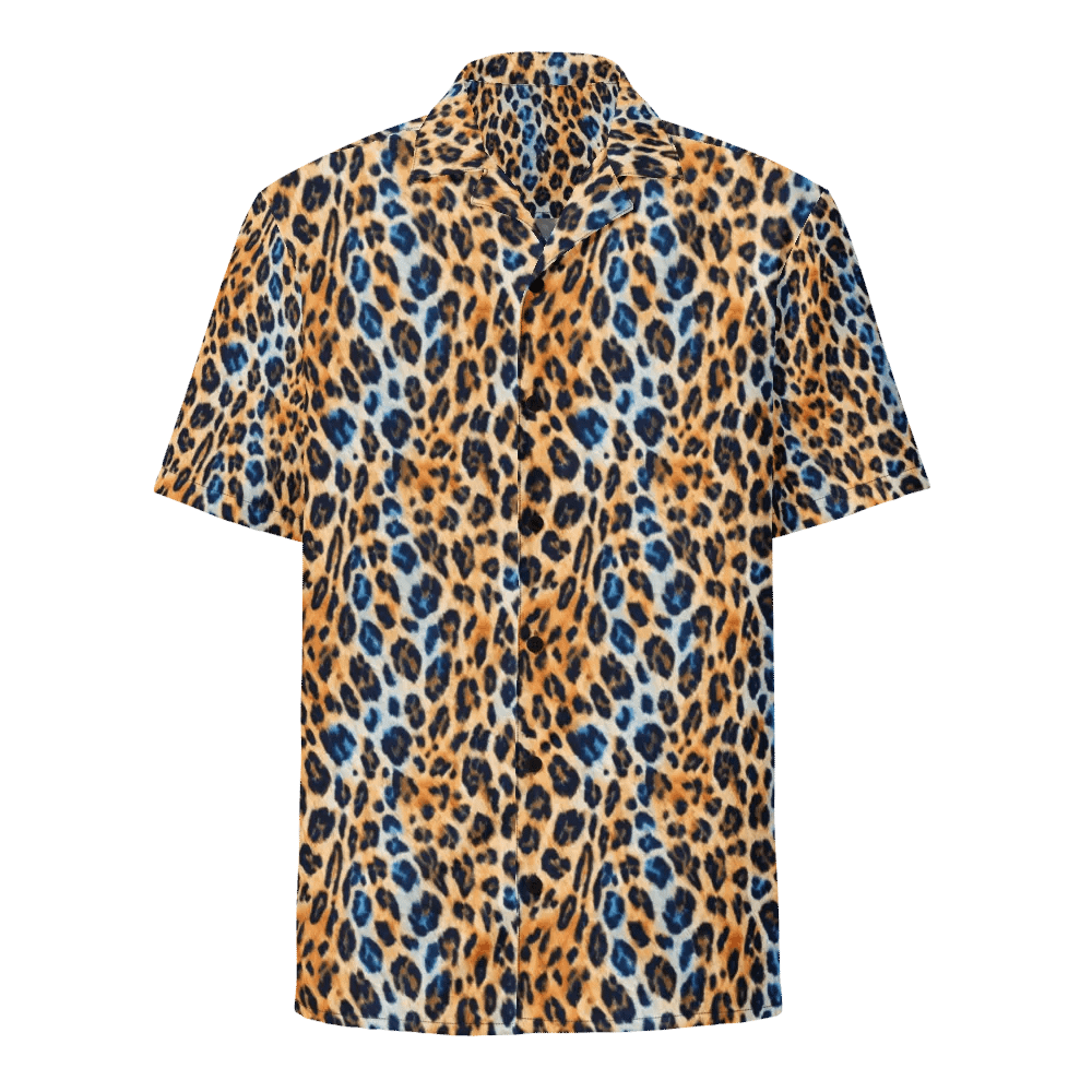 Blue Brown Leopard Hawaiian Shirts product image (1)