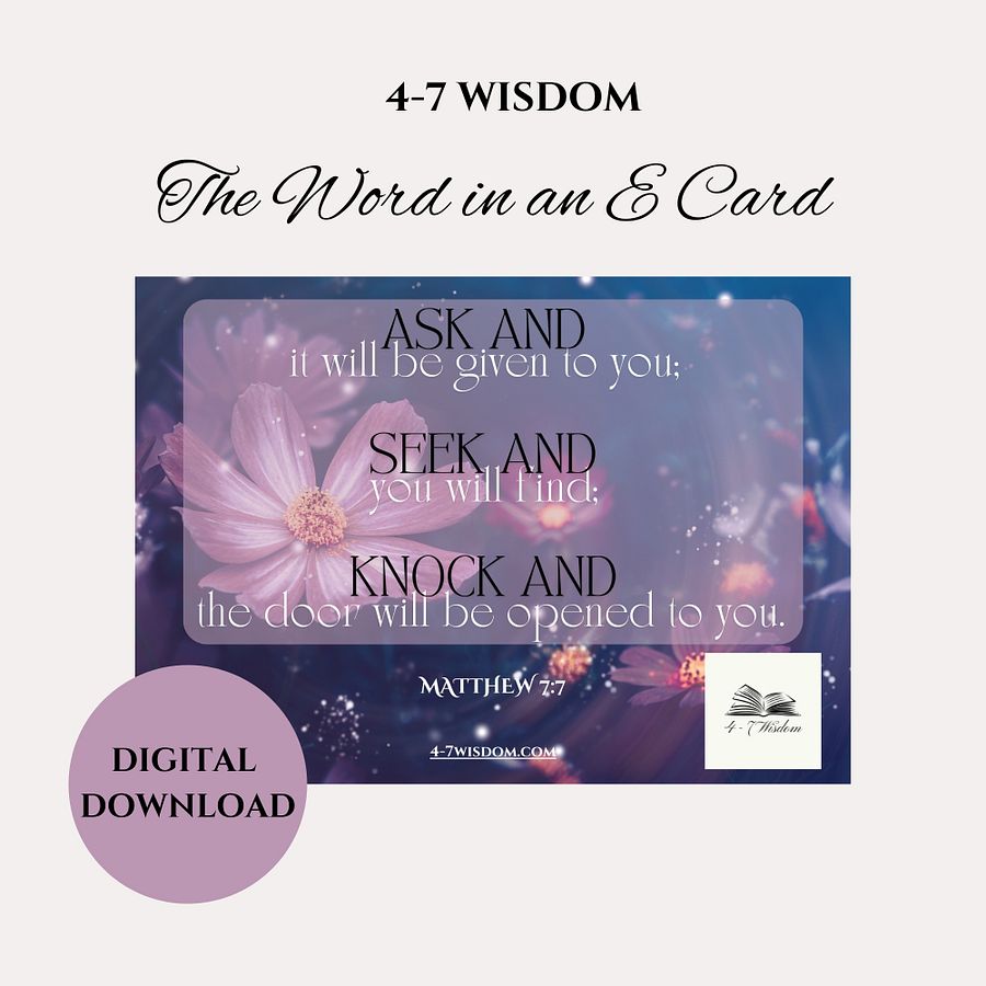 Ask- Seek- Knock E Card product image (1)