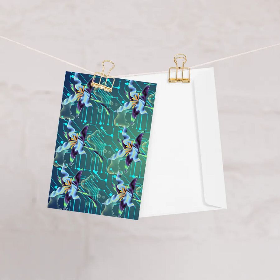 teal meta-magic greeting card for stylish gifts product image (10)