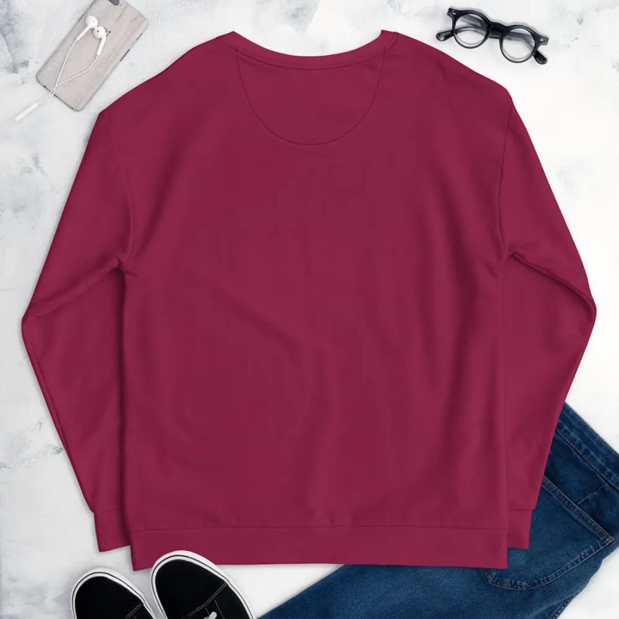 Plain Dark Red True Summer Unisex Recycled Polyester Heavyweight Premium Sweatshirt by Treasure Pie product image (9)