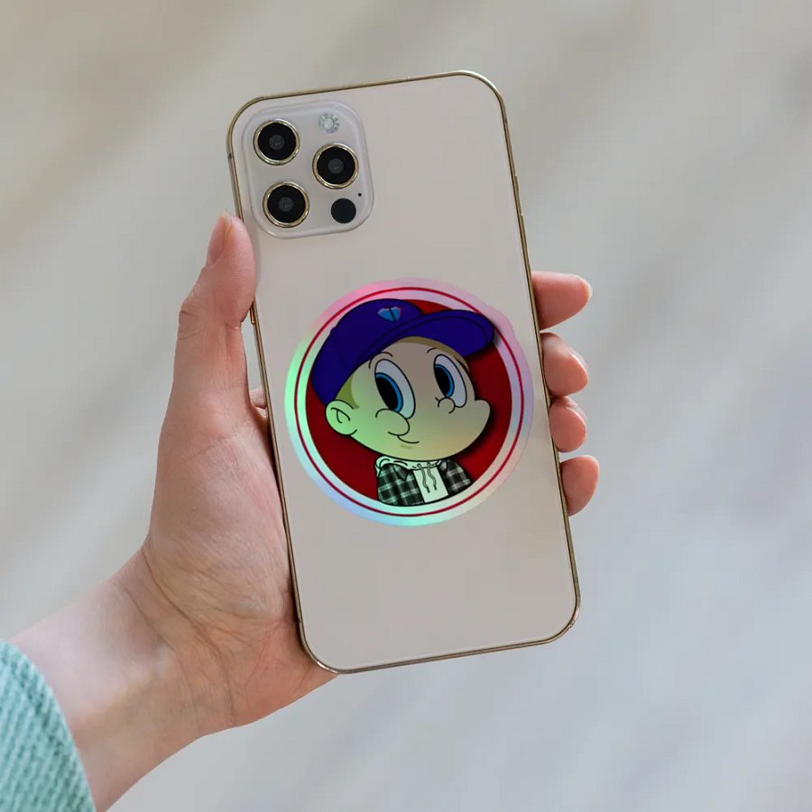 FinesseBoy Red BG Holographic Sticker! product image (8)