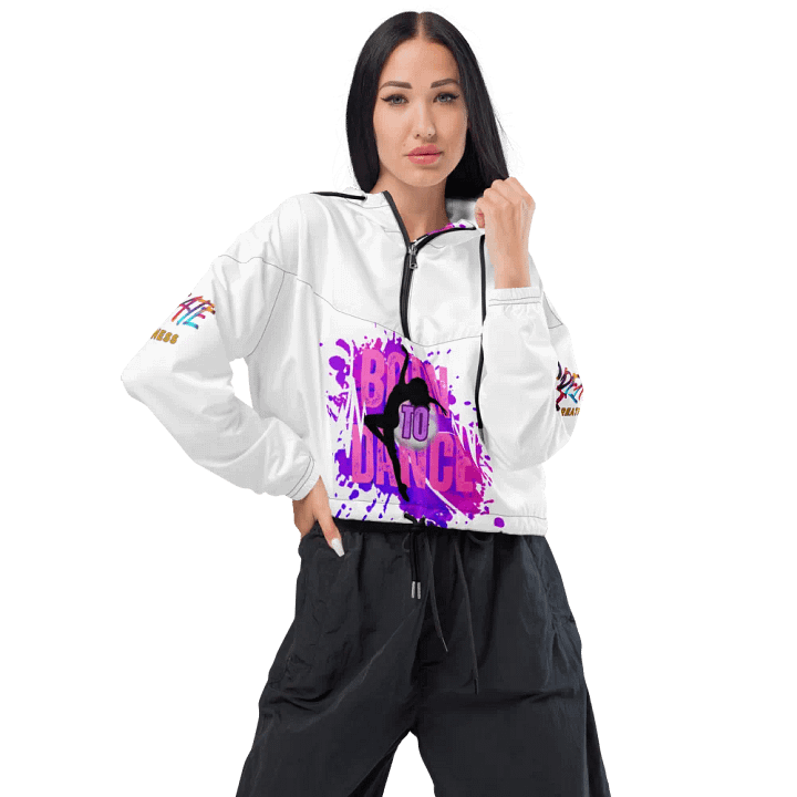 Born to Dance Her Silhouette Dynamic Dance Vibes Cropped Windbreaker product image (1)