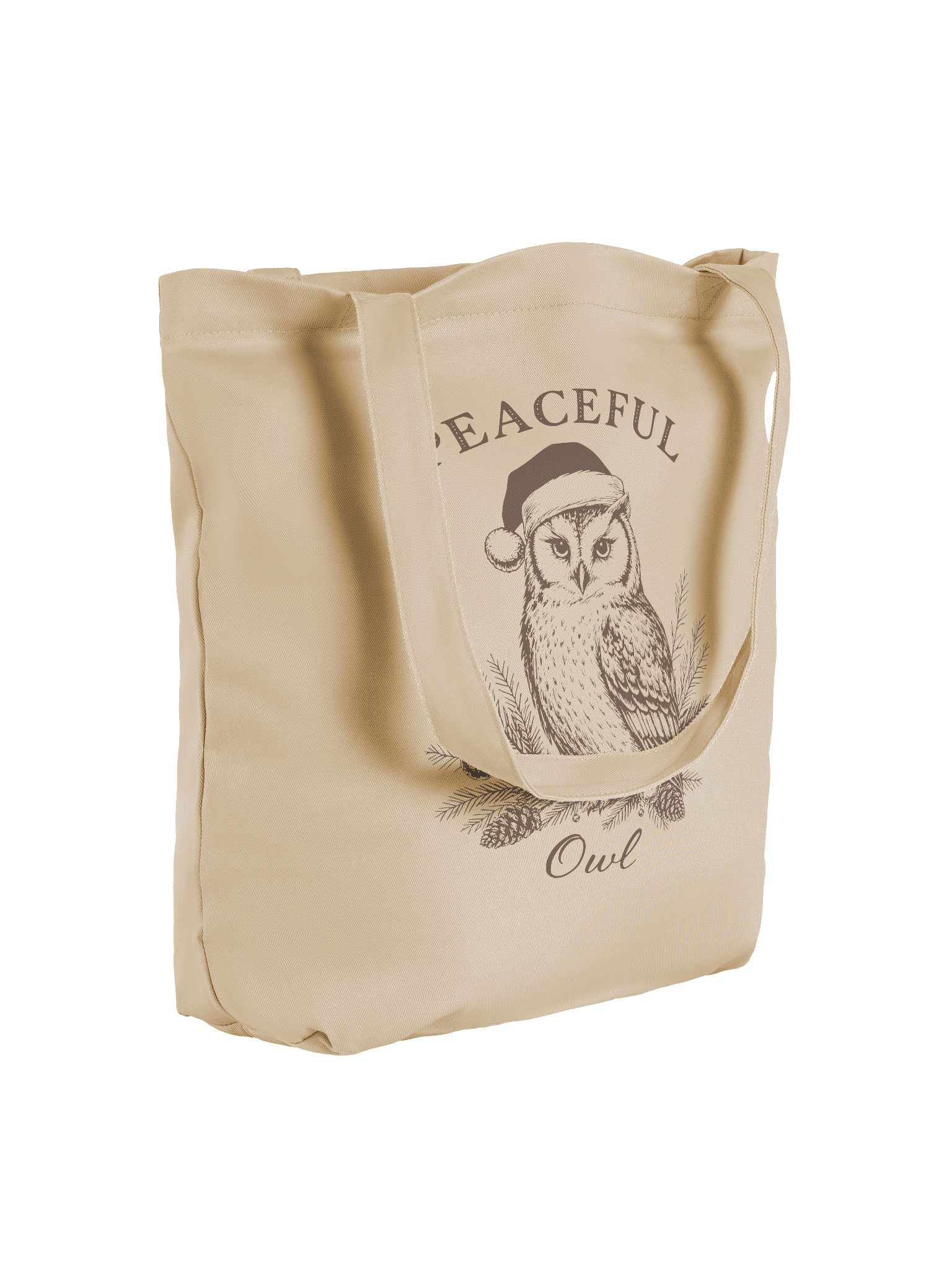 Peaceful Owl Vintage Christmas Tote Bag product image (4)