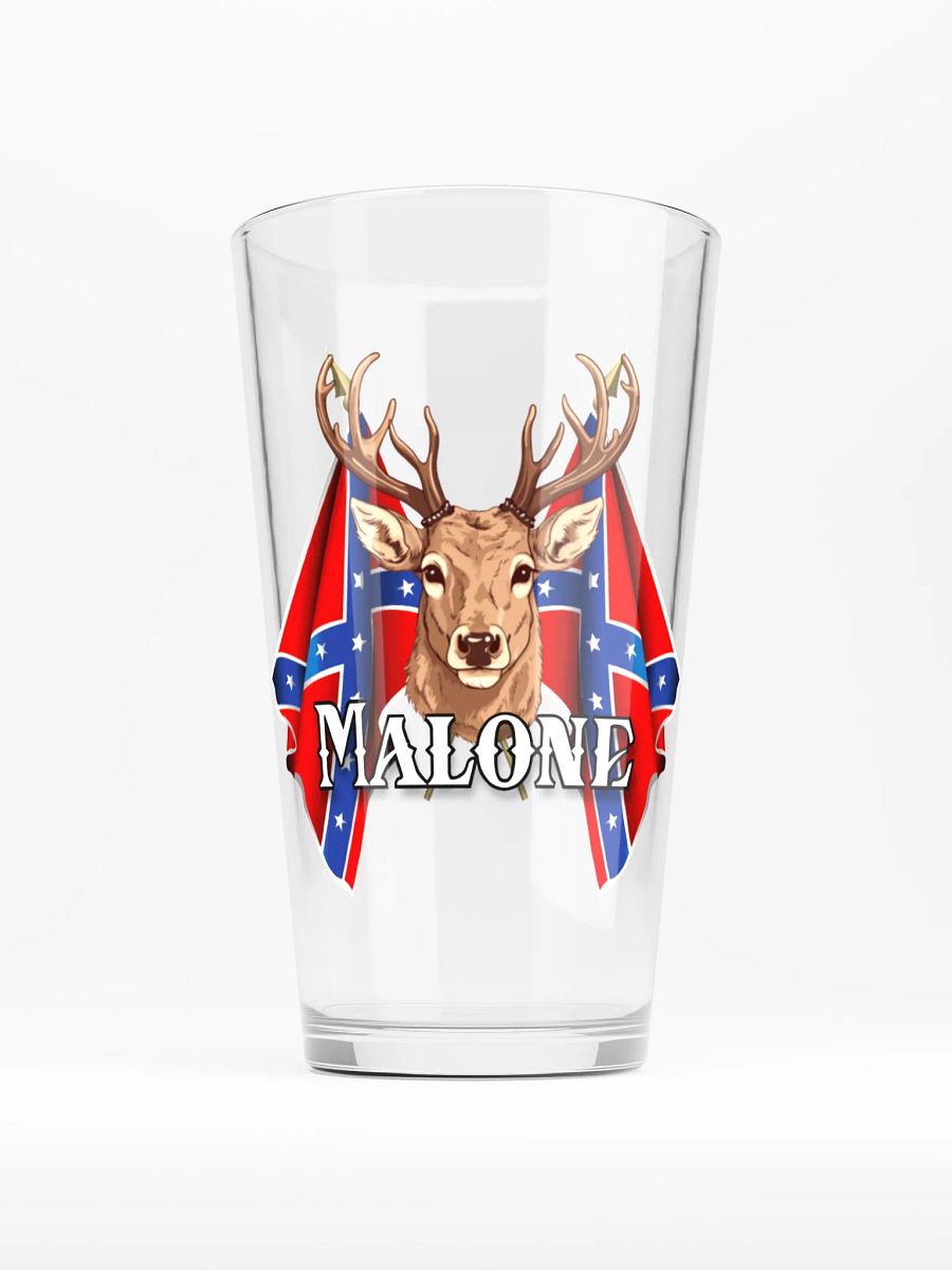 "Malone" Last Name Rebel Redneck Deer - Shaker Pint Glass product image (1)