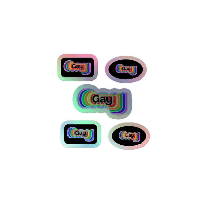 LGBTQIAP2S+ 2025, Rainbow Gay, Holo Sticker Pack product image (1)