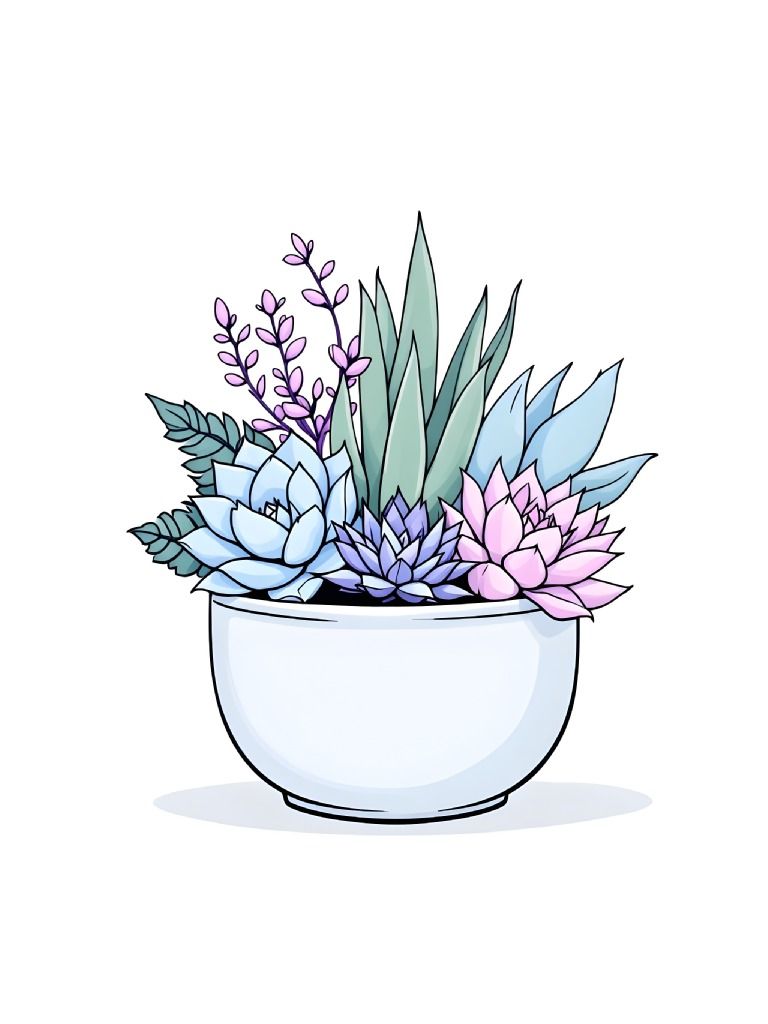21 Elegant Cute Pastel Potted Succulent Clipart, Delicate Succulent Graphics, Nature-Inspired Clipart, Soft Pastel Clipart Set product image (6)