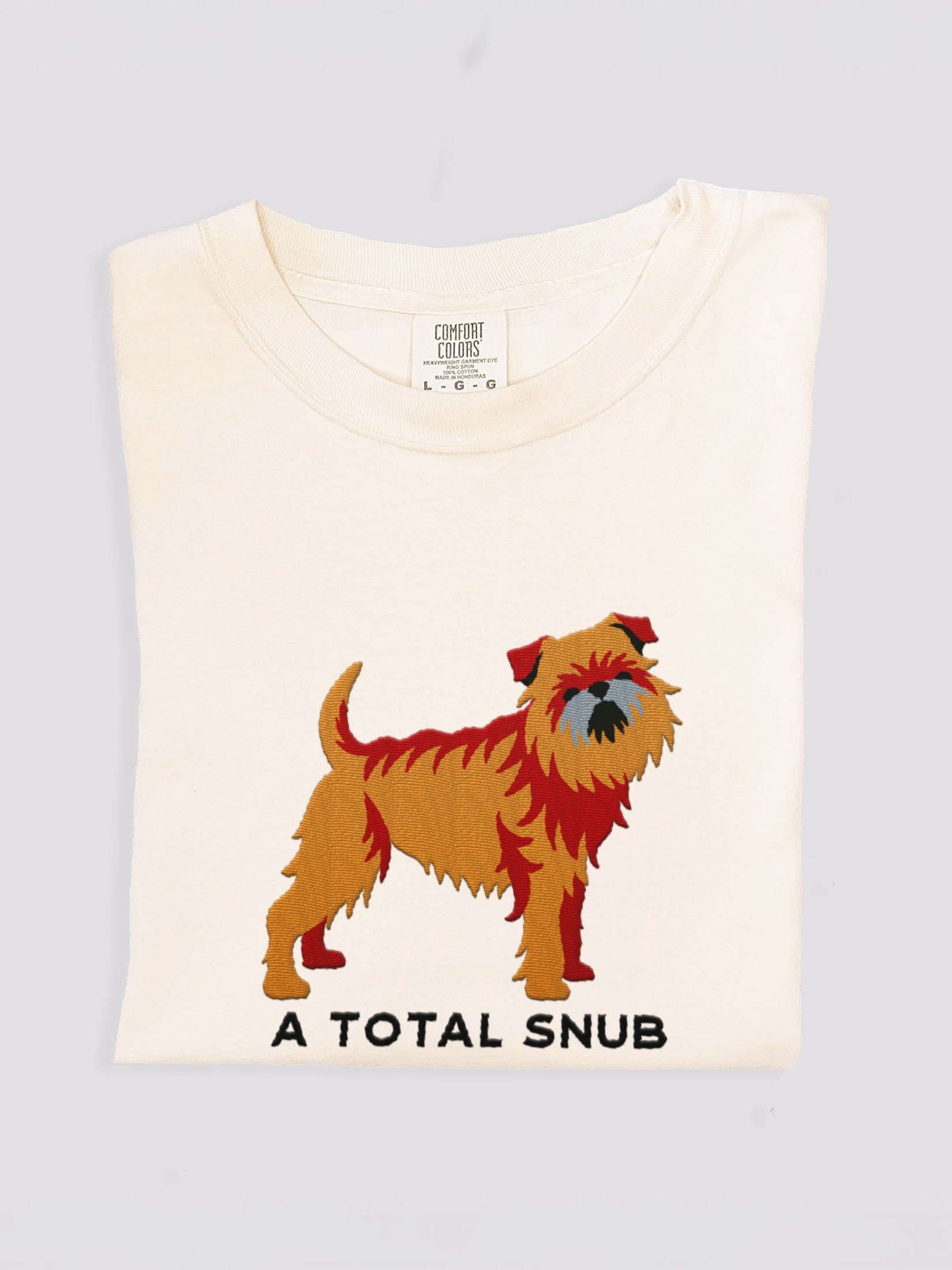 A Total Snub T-Shirt(Embroidered) of a Brussels Griffon(Tan) product image (2)