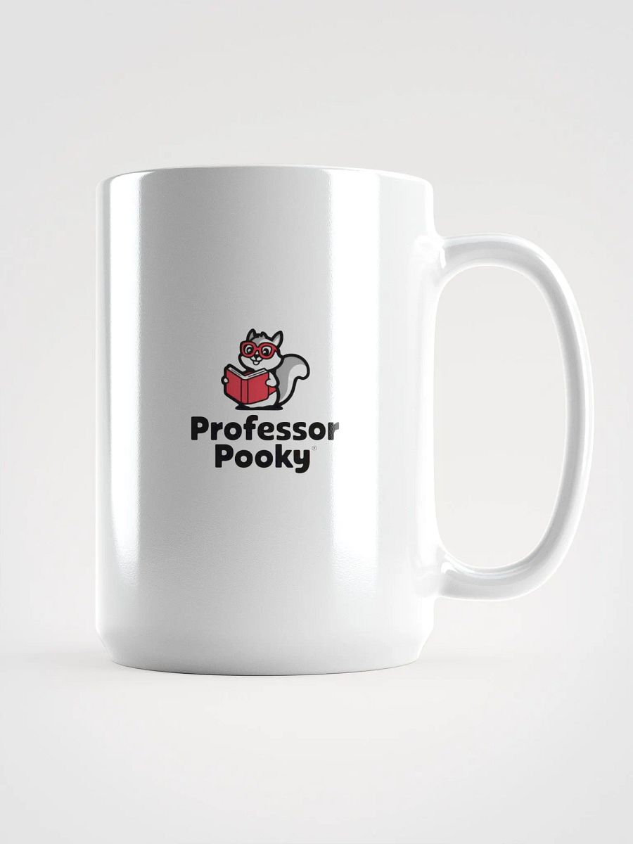 Large Mug: Professor Pooky, Red Book, Glasses and Grey Scale Squirrel product image (1)