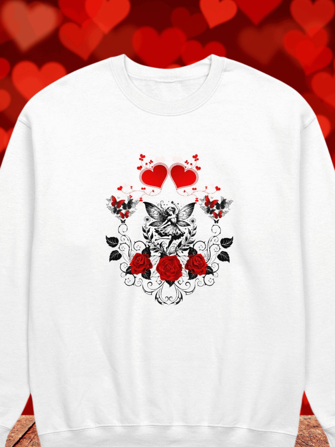 Gothic Hearts, Roses & Butterflies Sweatshirt product image (2)