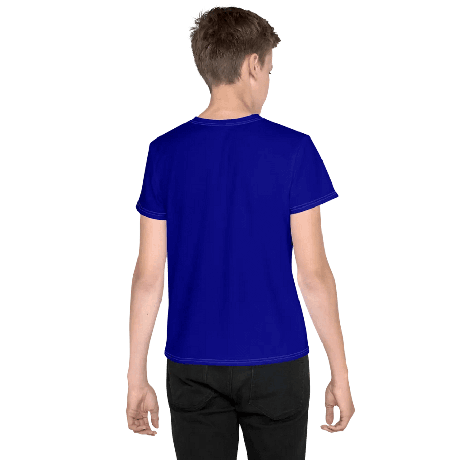 Youth Plain Color Navy Blue T-Shirt product image (2)