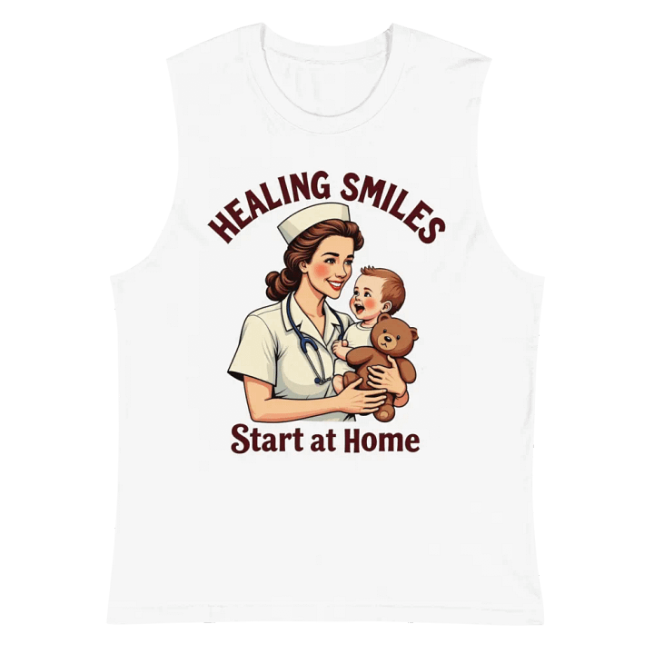 medical moms, dads, Healing Smiles Nurse Muscle Tank product image (2)