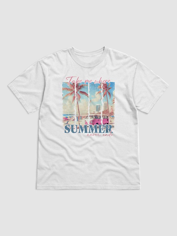 Take Me Where Summer Never Ends Comfort Colors Shirt, Retro Vintage Shirt, Vacation Shirt product image (2)