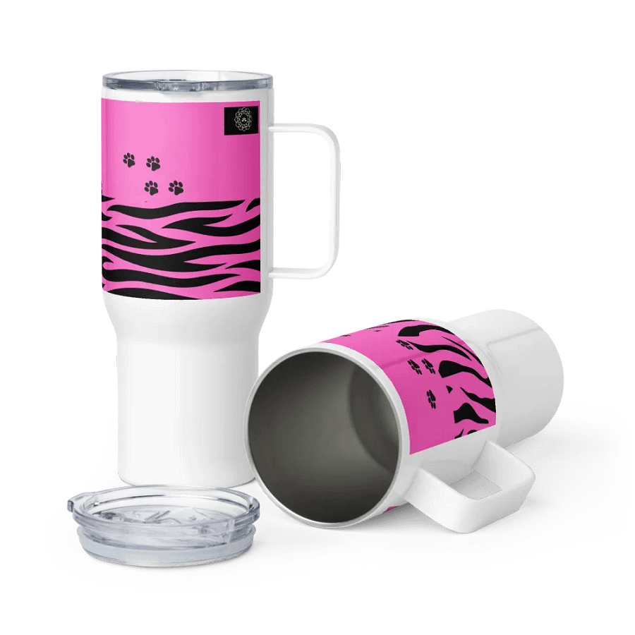 Zebra Stripes & Paw Prints Travel Mug product image (6)