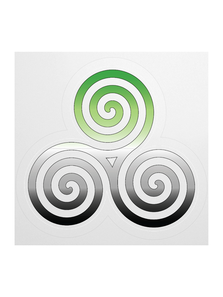Aromantic Pride Gradient Celtic Triskelion Sticker product image (3)