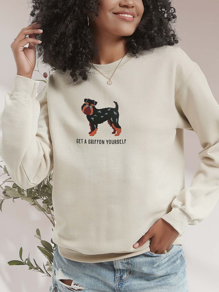 Get a Griffon Yourself Sweatshirt (Embroidered) of a Brussels Griffon(Black & Tan) product image (2)