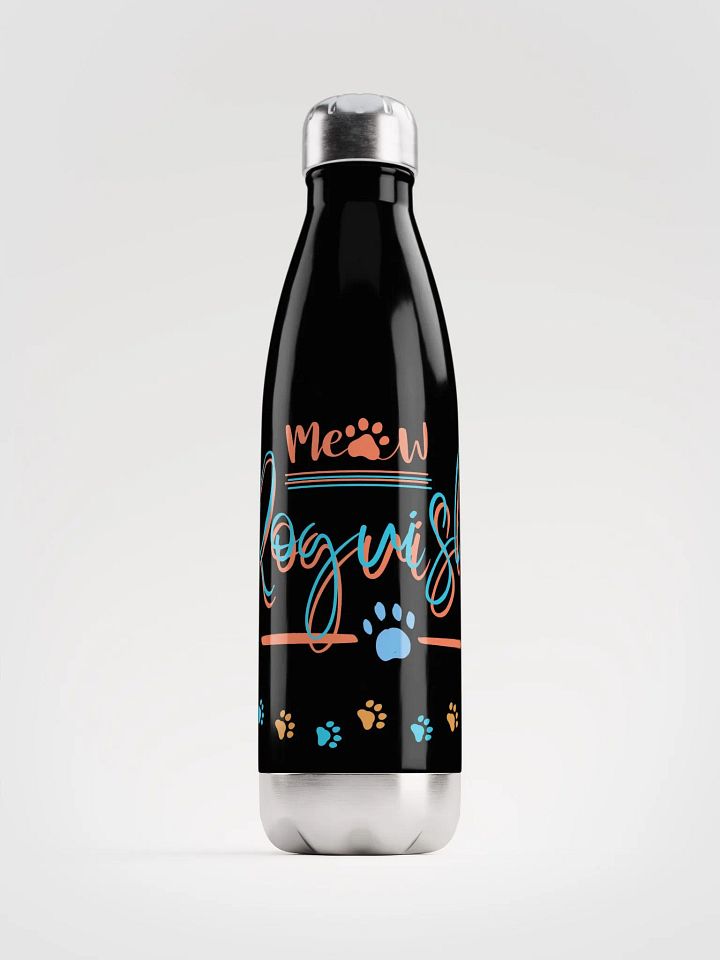 Stainless Steel Water Bottle "Roguish" with Cat Paw Prints product image (1)