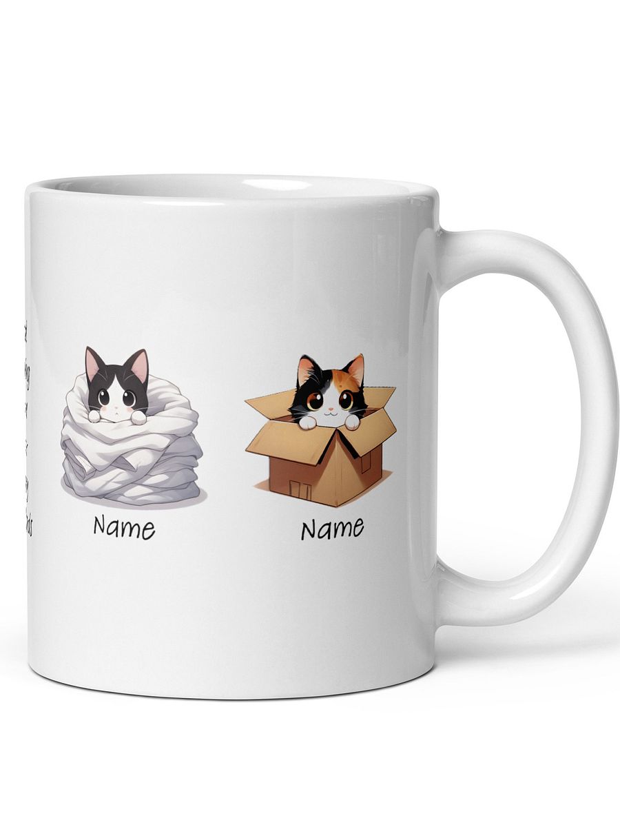 Personalized Cats, Boxes and Laundry White Glossy Mug product image (4)