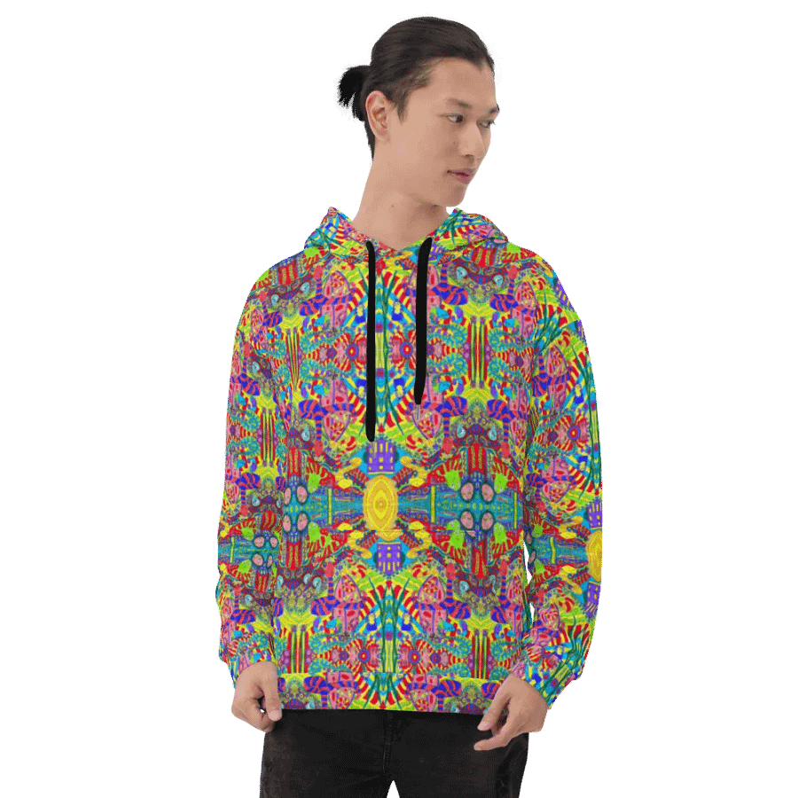 Abstract Doodle Creatures Unisex All Over Print Hoodie product image (8)