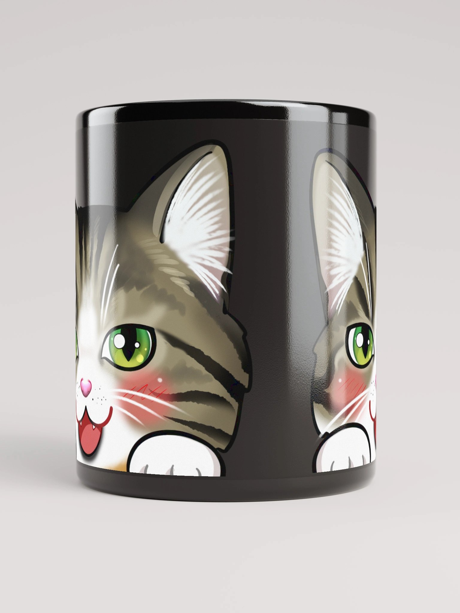 Cat Mug (Black Glossy) product image (5)
