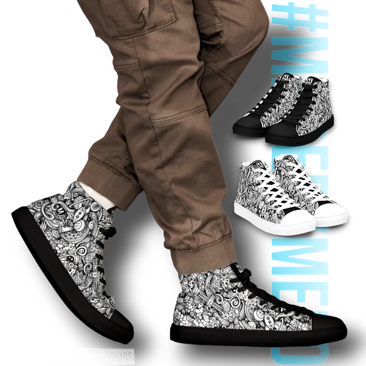Dark Space Scribble - Men's High Tops | #MadeByMELO product image (1)