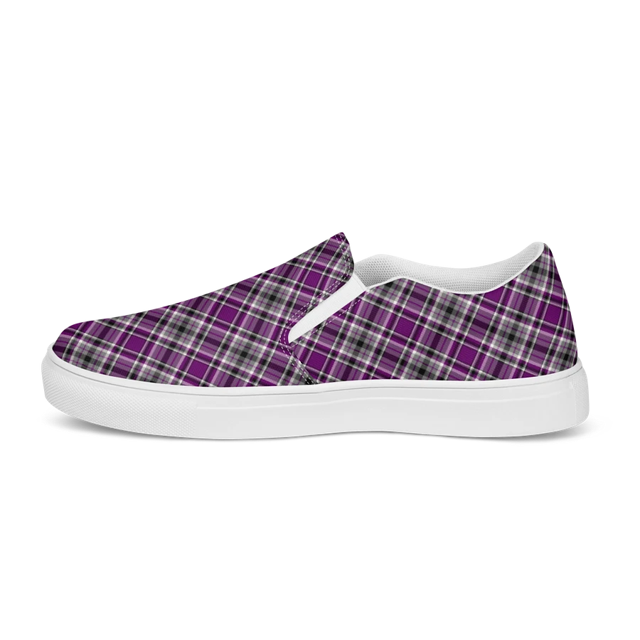 Purple, Gray, and Black Plaid Women's Slip-On Shoes product image (6)