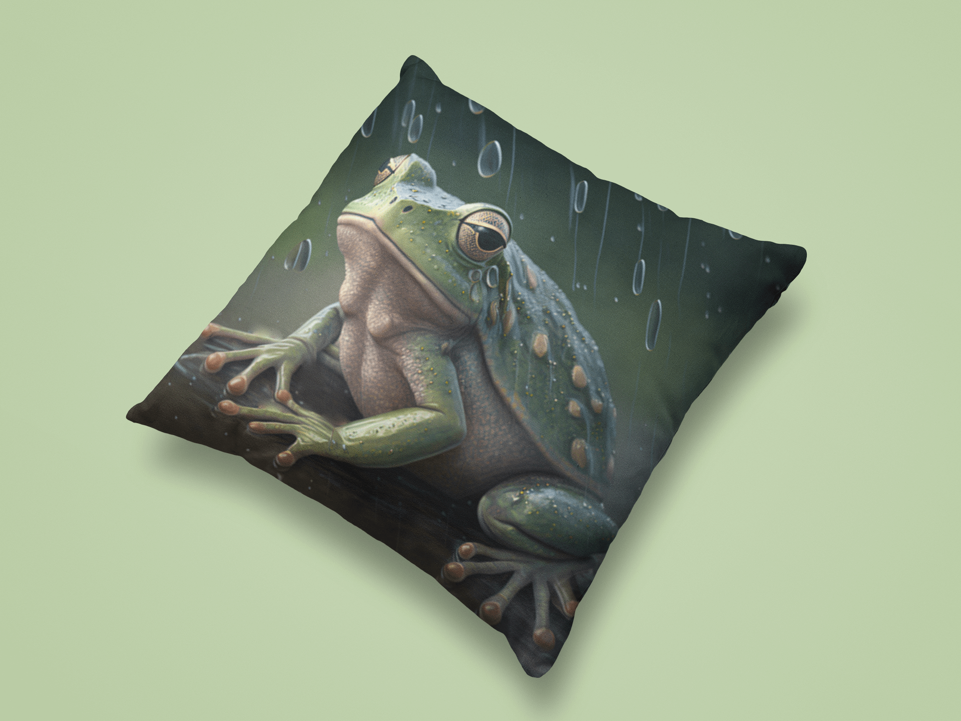 Frog and Mushrooms Rainy Day Pillow product image (3)