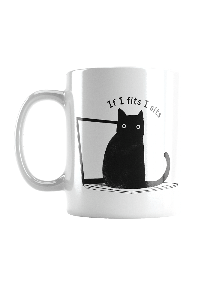 If I Fits, I Sits Funny Cat Laptop Mug product image (1)