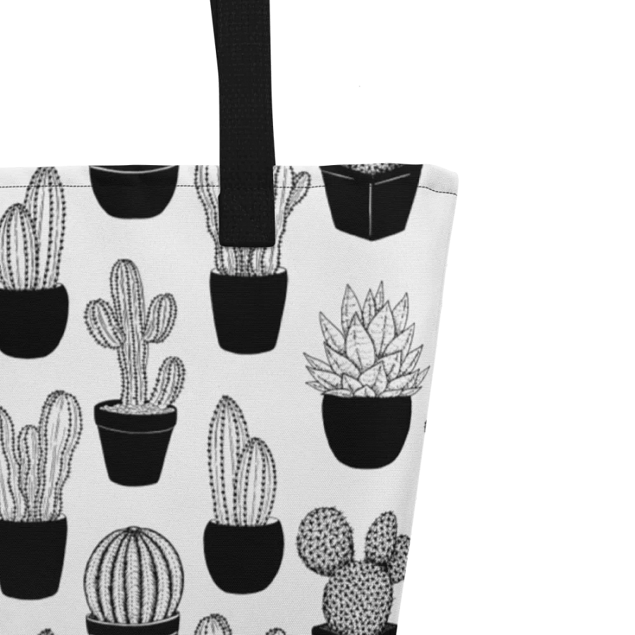 Line Art Cacti Pattern All-Over Print Large Tote Bag product image (3)