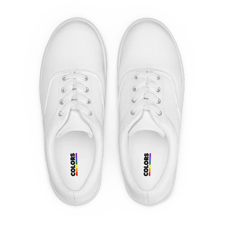 Women's White Lace-Up Canvas Shoes product image (2)