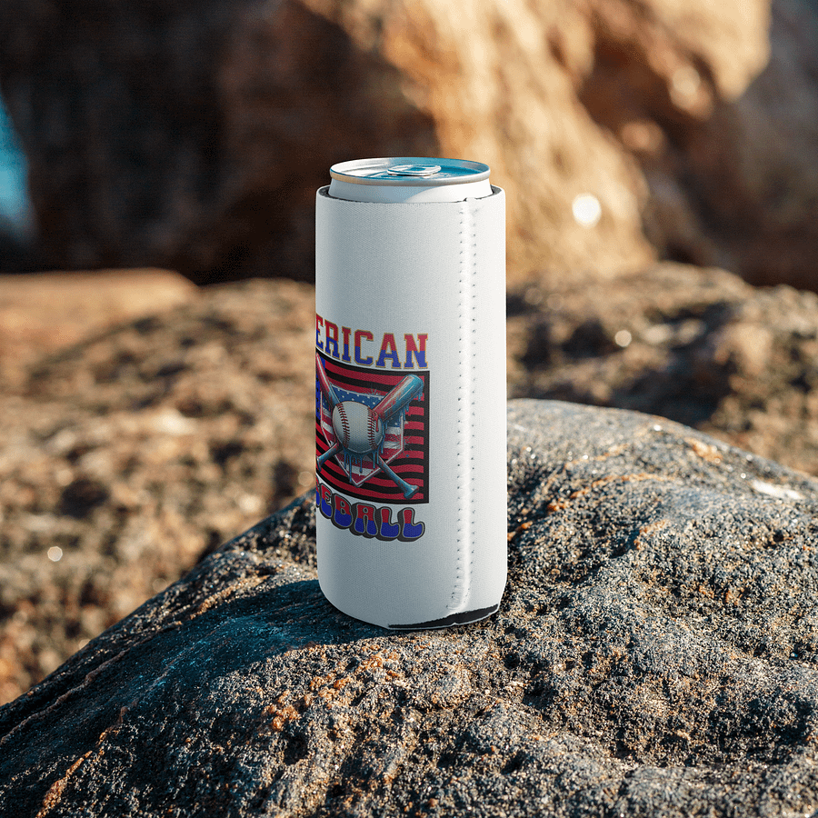 American Baseball Flag Patriotic Paint Drip Can Cooler product image (7)