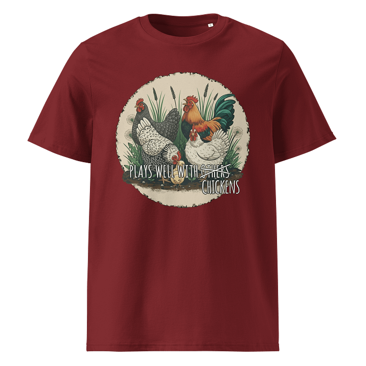 Plays Well With Chickens - Organic Cotton T-Shirt product image (9)