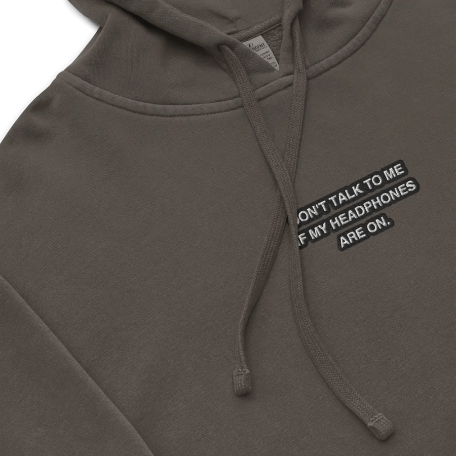 HEADPHONES ON (bubble design 2) embroidered pigment hoodie product image (1)