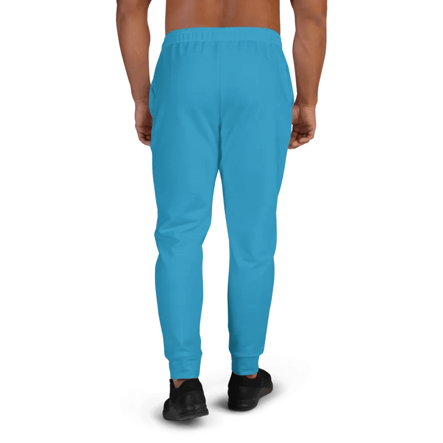 Plain Medium Blue Light Summer Recycled Polyester Premium Men's Joggers by Treasure Pie product image (4)