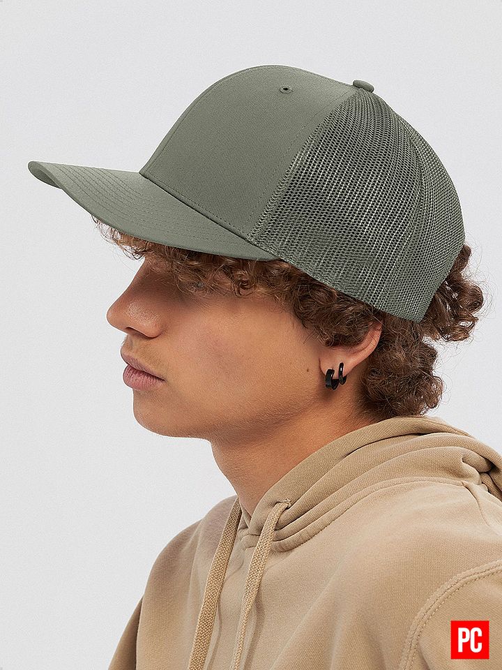 Plain Color Loden Snapback Mesh Trucker Hat product image (2)