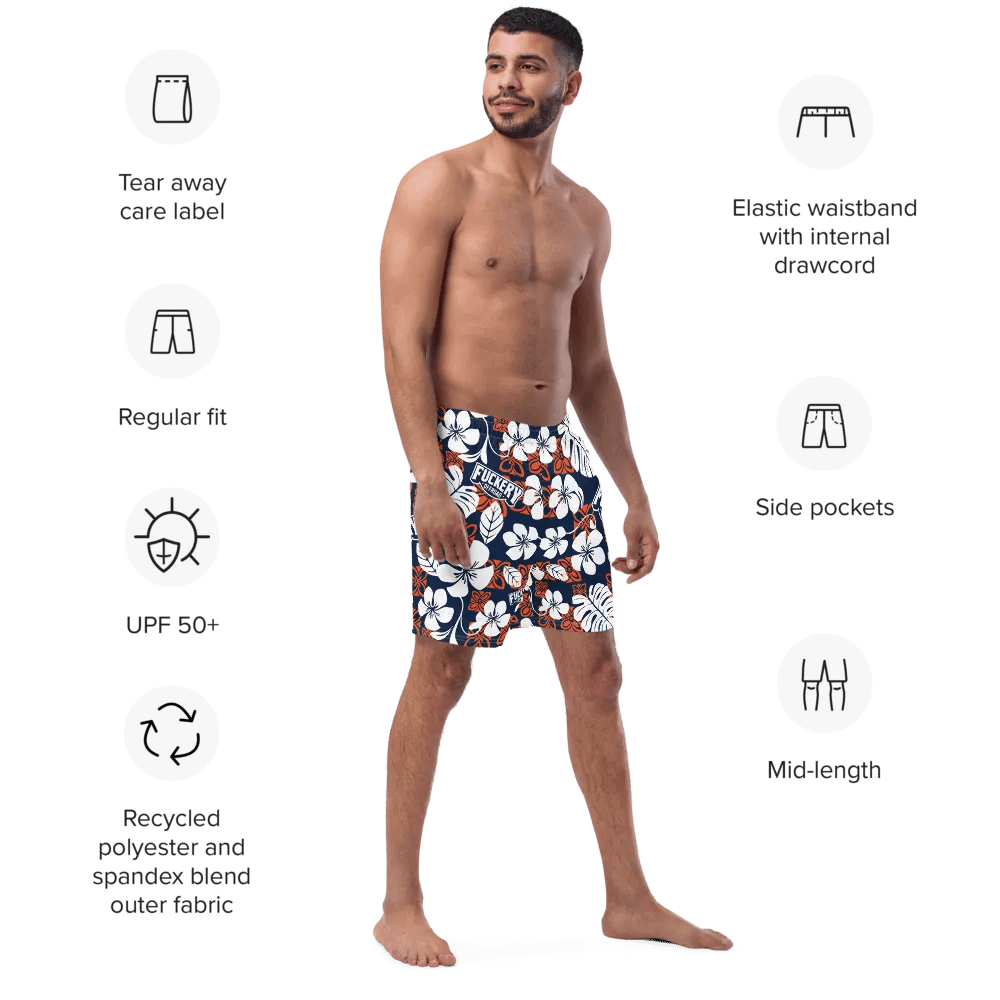 Fuckery Offroad Mens Hawaiian Shorts - Blue/Orange product image (2)