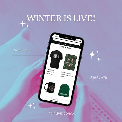 Merry Witchmas—we are live! Enjoy the updated sites ❄️🥲 and as usual thank you for shopping small and witch-owned.

#ladymoon...