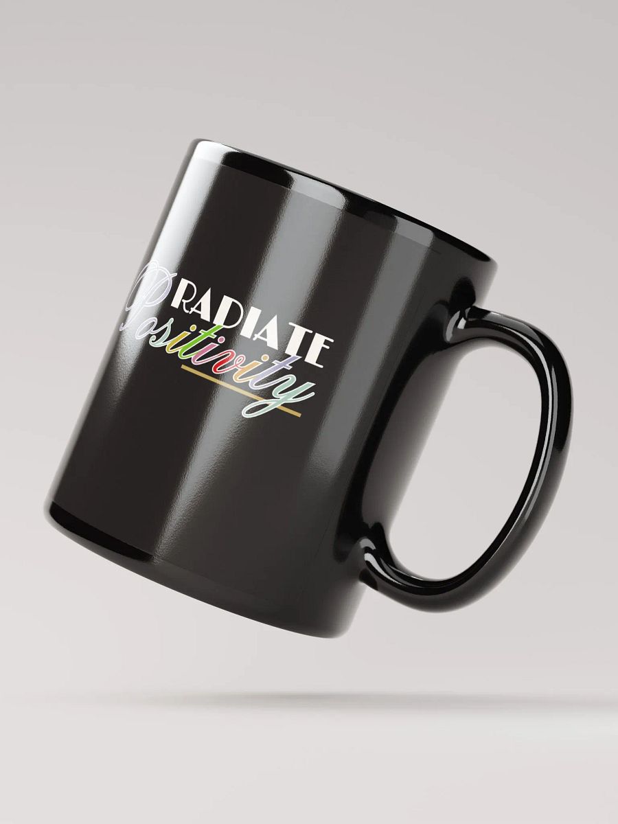 Radiate Positivity Black Glossy Ceramic Mug product image (4)