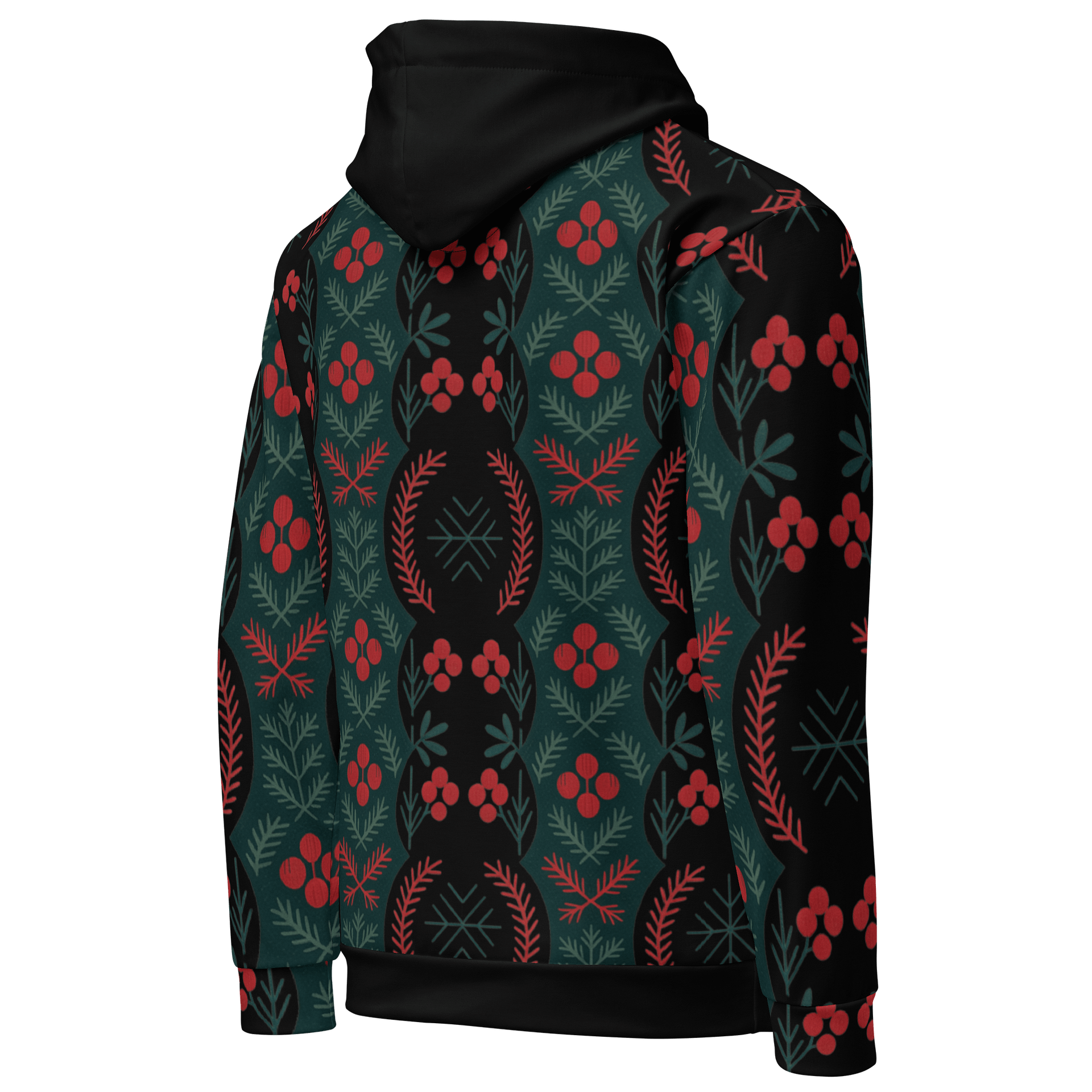 Festive Folk Art Hoodie – Holly & Pine Edition product image (3)