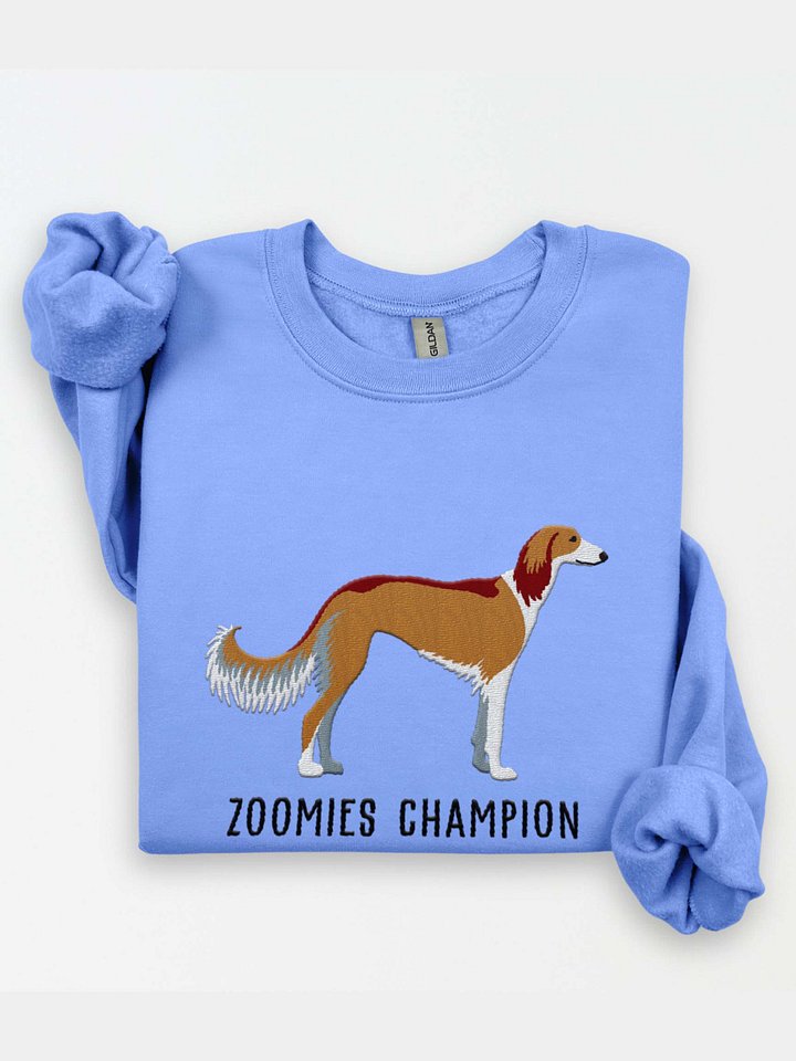 Zoomies Champion Sweatshirt (Embroidered) of a Saluki(Tan) product image (1)