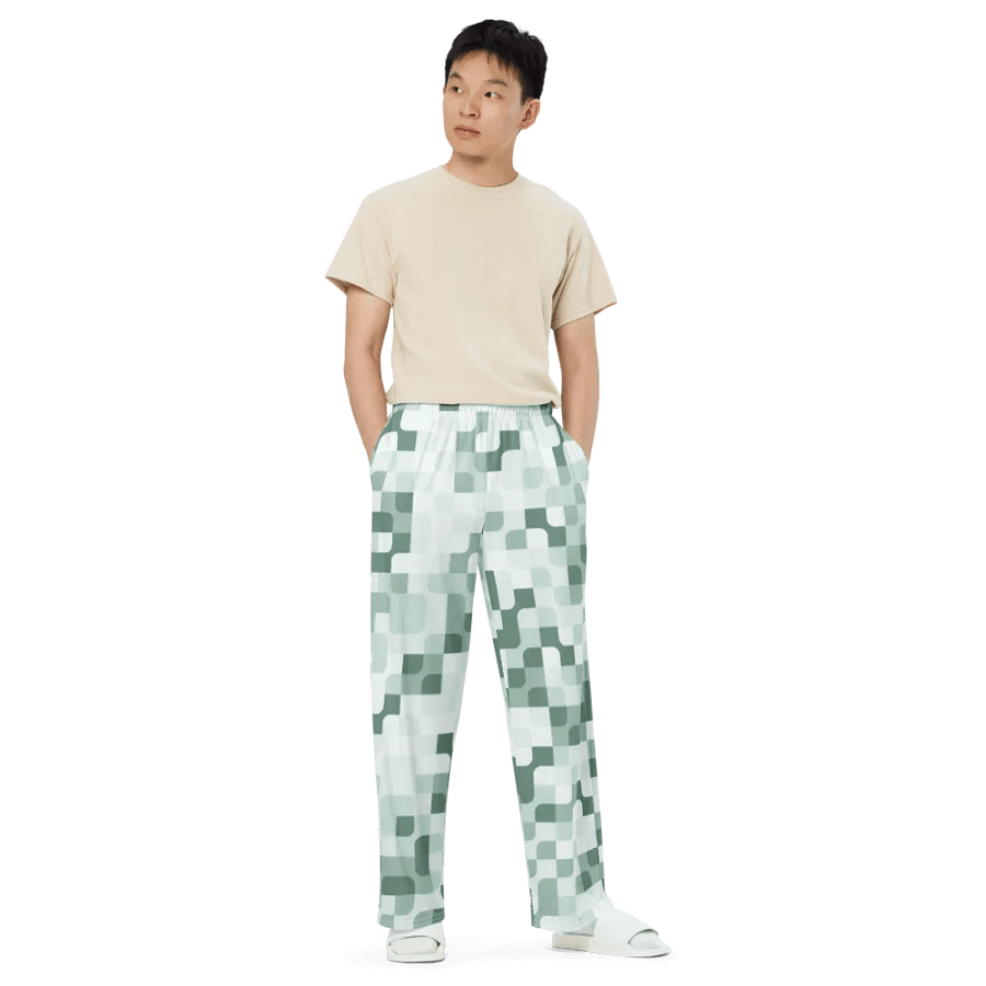 BUIII Pixelated Geometry: Mint Oasis Wide-Leg Pants product image (6)