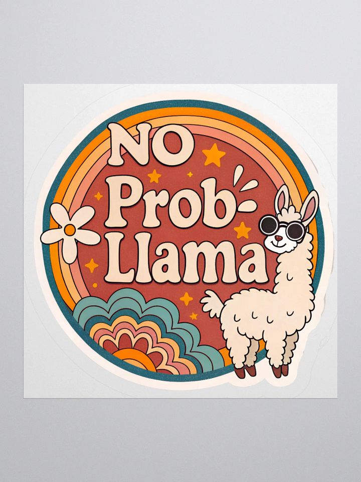 No Prob-Llama Retro Sticker product image (1)