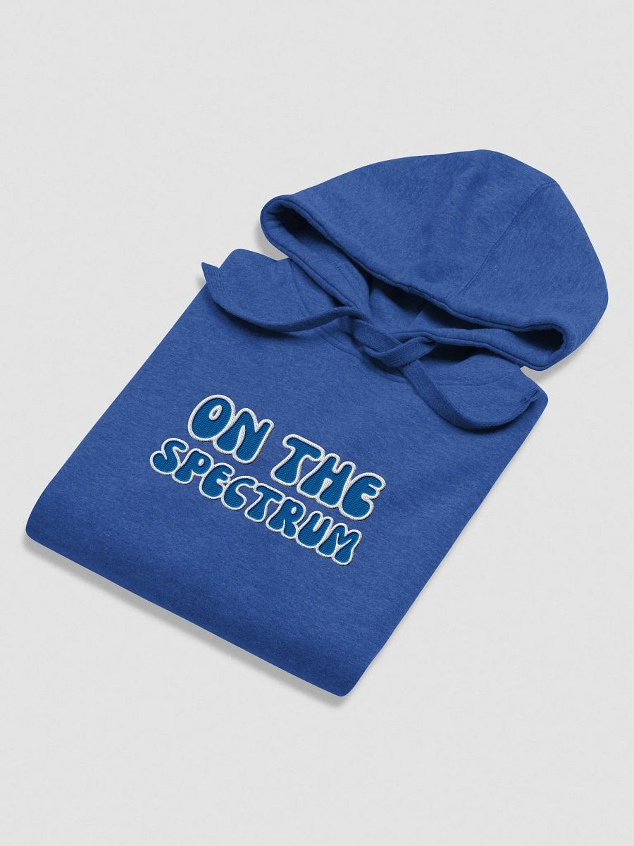 ON THE SPECTRUM lined design (lg., white and royal) embroidered heavyweight hoodie product image (12)