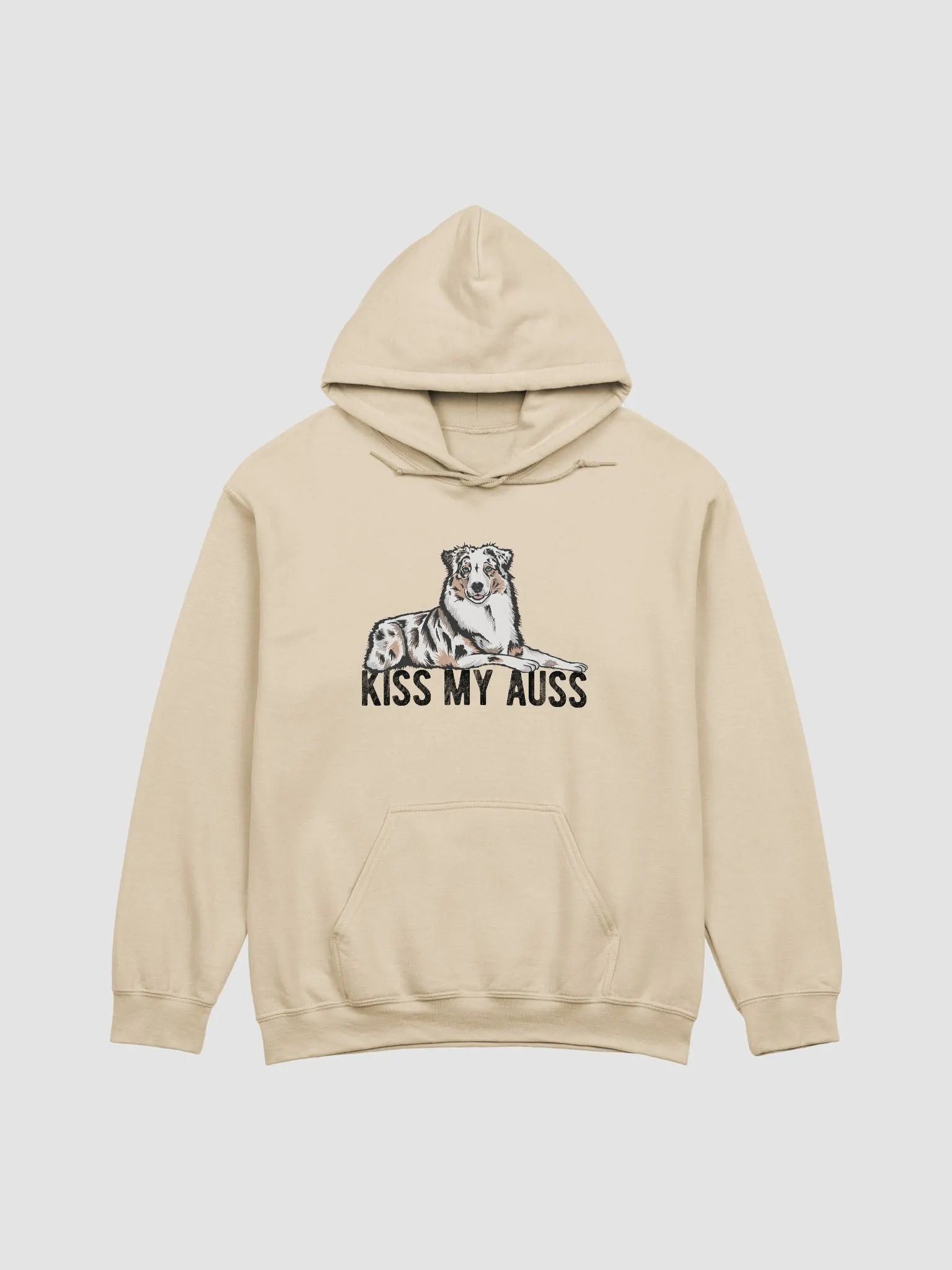 Kiss My Auss Hoodie | Hooded Sweatshirt for Australian Shepherd(Blue Merle) Dog Owners product image (20)