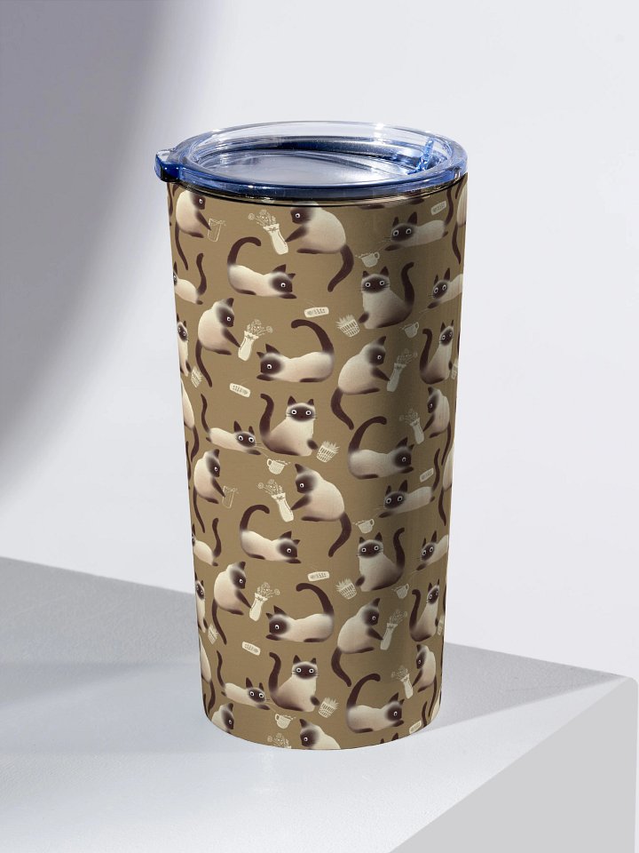 Bad Siamese Cats Knocking Stuff Over Tumbler, Brown product image (2)