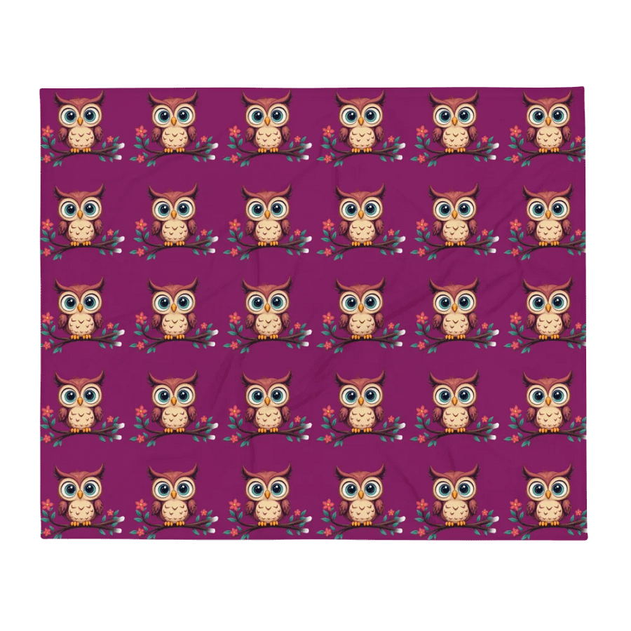 Owl Grid Throw Blanket product image (1)