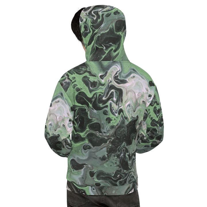 Metallic Green Fluid Acrylic All-Over Print Hoodie product image (2)