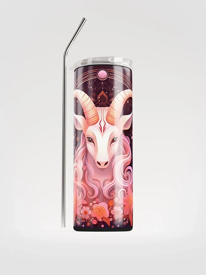 Magical Capricorn Unicorn Stainless Steel Tumbler: Embrace Zodiac Bliss in Pink product image (1)