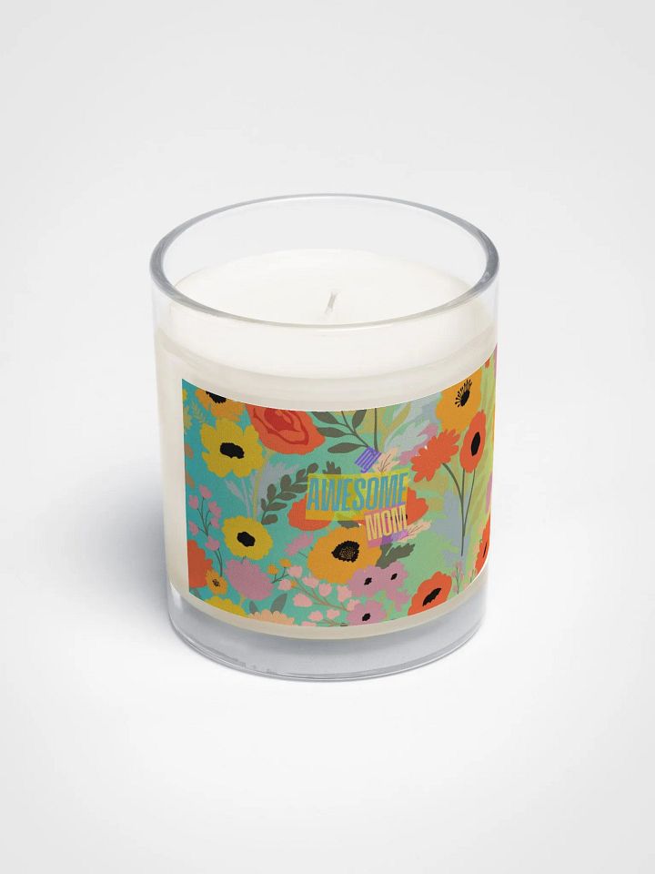 Awesome Mom Floral Soy Wax Candle mothersday gift for wife mom daughter friend product image (2)