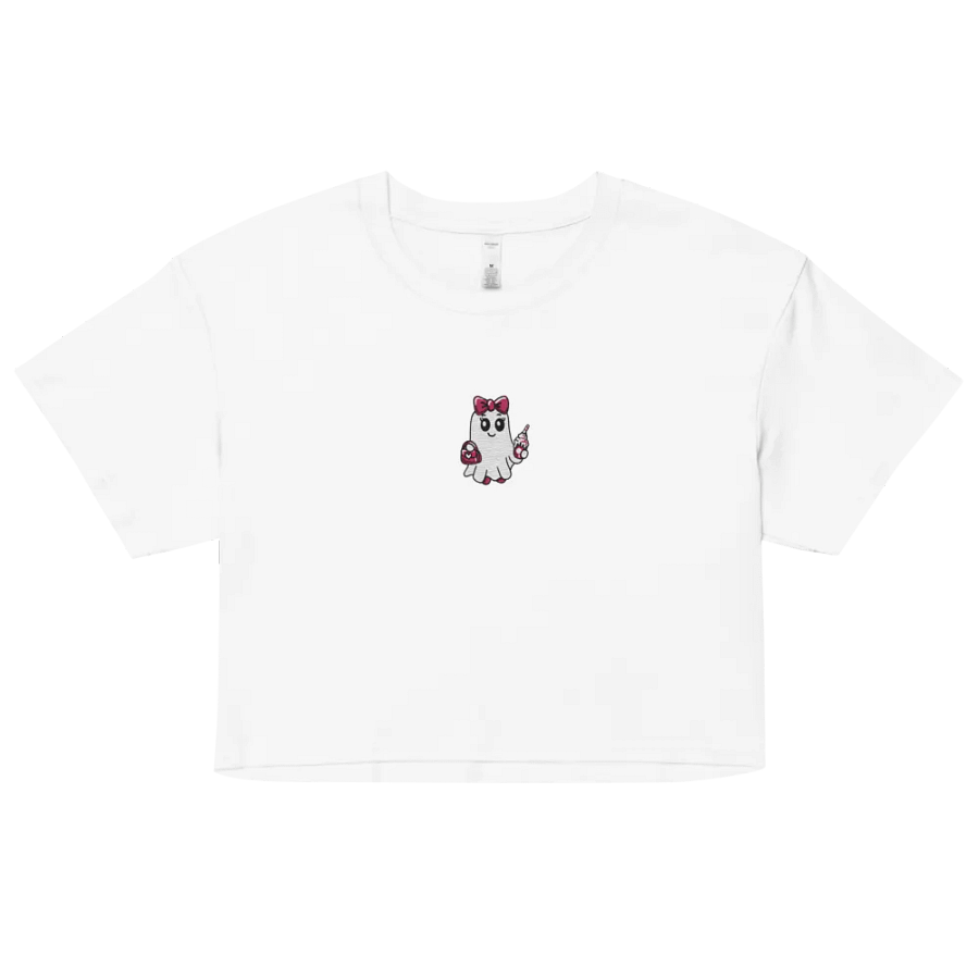 Cute Ghost Embroidered Crop Top product image (4)